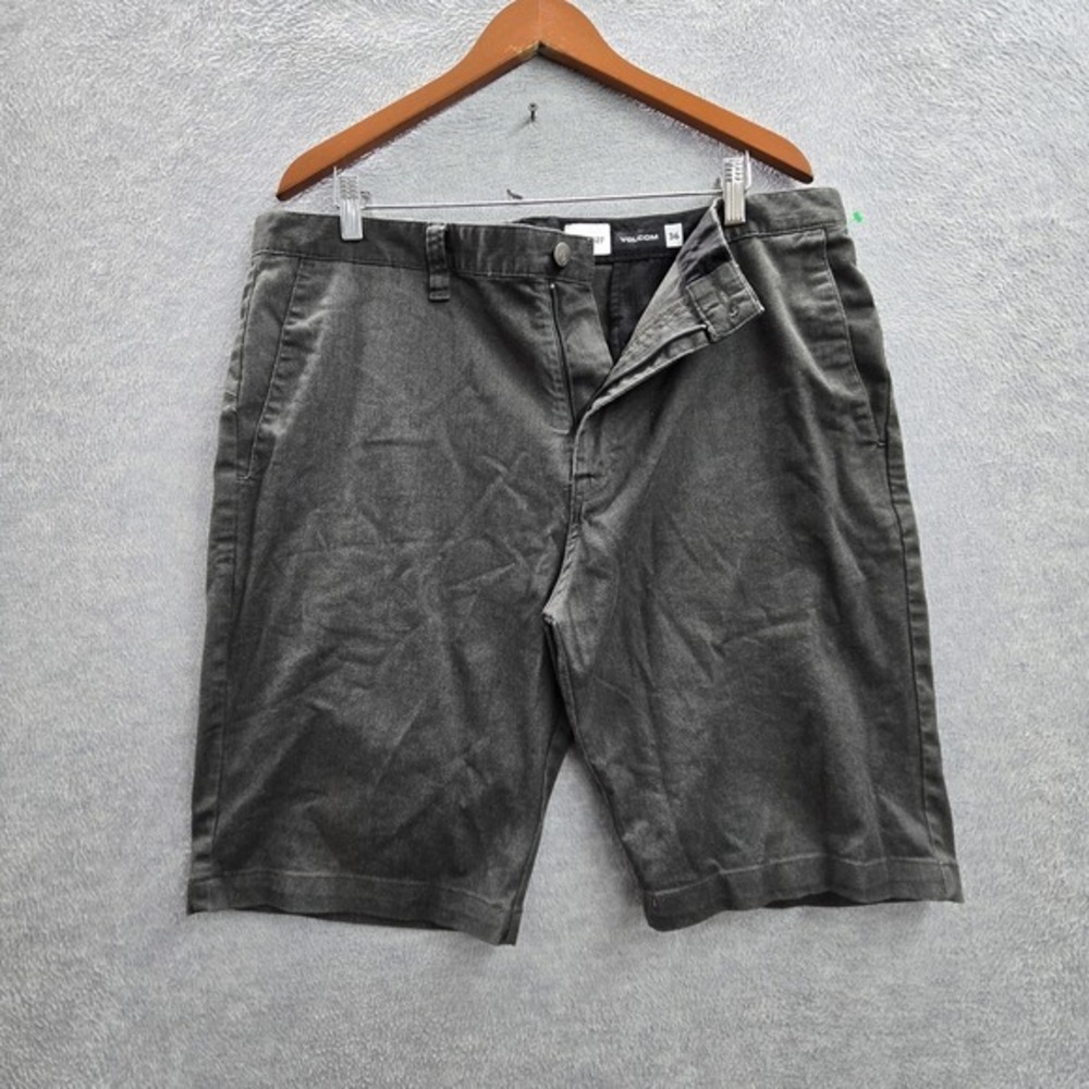 Volcom Men Shorts 36 Gray‎ Chino Twill JEH01-1121-01 Casual Shorts Zipper Button